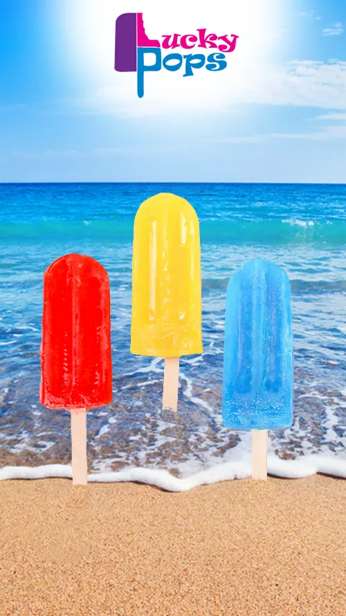 Lucky Pops lollies — fruity and milky flavours at the beach